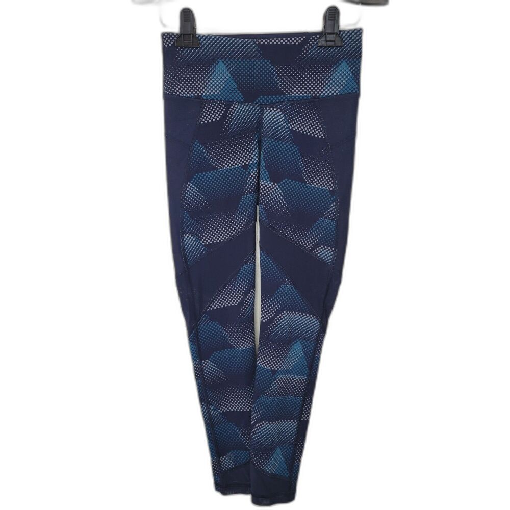 Athleta Kinetic Stealth Geometric Mesh Cropped Leggings